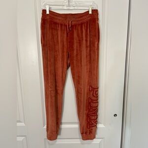 Victoria Secret PINK Velour Embroidered Sweatpants Size Medium Jogger Cozy Soft